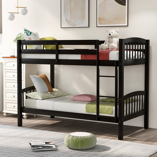 Espresso Double Bunk Bed with Ladder