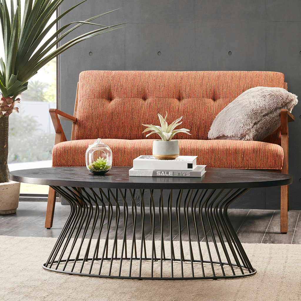 INK+IVY Mercer Oval Coffee Table in Matte Black