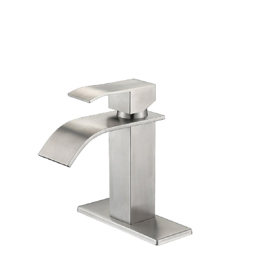 Sleek Waterfall Spout Bathroom Faucet with Single Handle