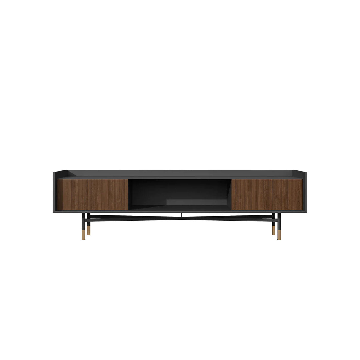 Elegant Minimalist Walnut TV Stand 78.7x15.7x20.4 in