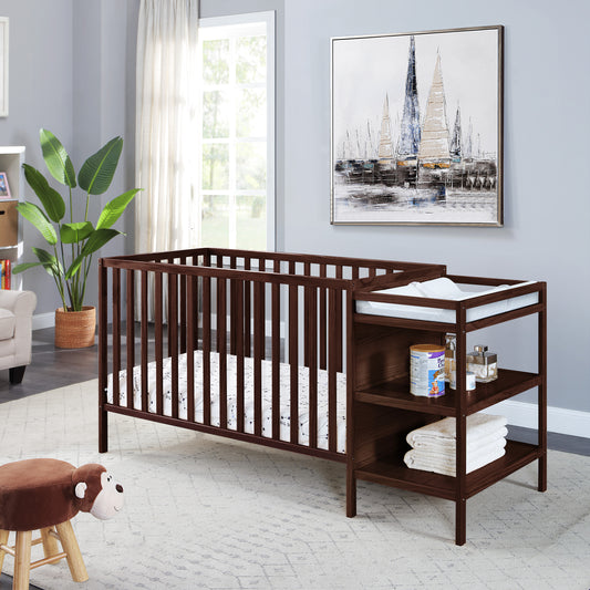 Palmer 3-in-1 Convertible Crib and Changer Combo Espresso