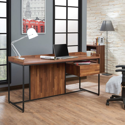 Sara Office Desk in Walnut and Black Sand