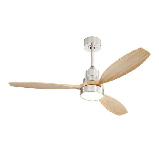 52 Modern Wooden Ceiling Fan with LED Light and Remote Control