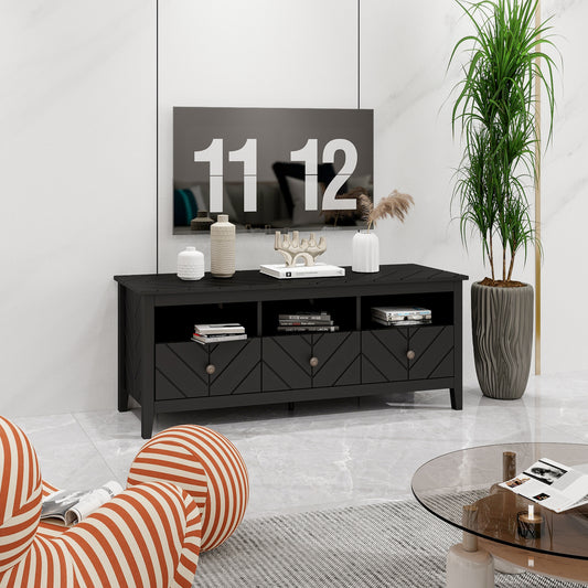 Stylish 3-Drawer Mid-Century TV Stand with Media Console