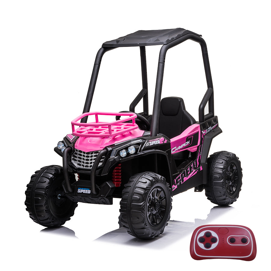 24V Electric Kid Ride On Car with Remote Control, Pink JS370 UTV Ride on Car for Kids