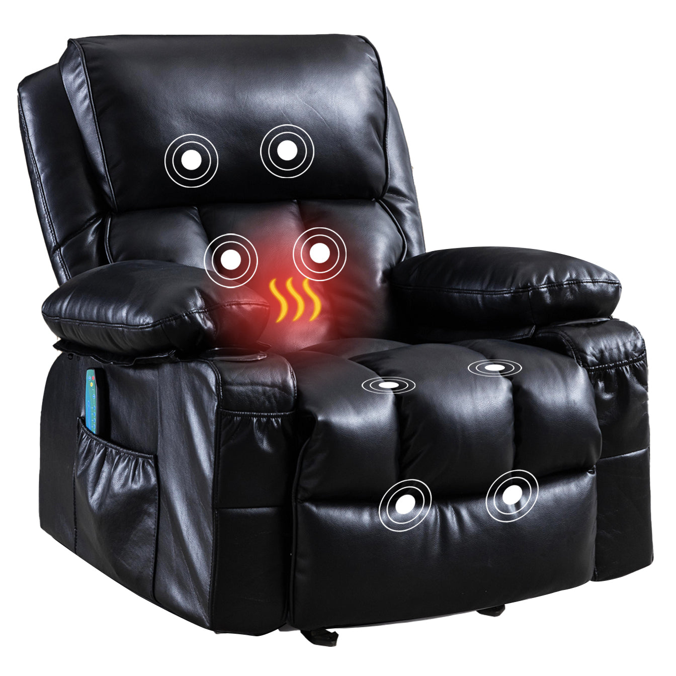 Massage Recliner Chair with Rocking Function, Heating, and Storage