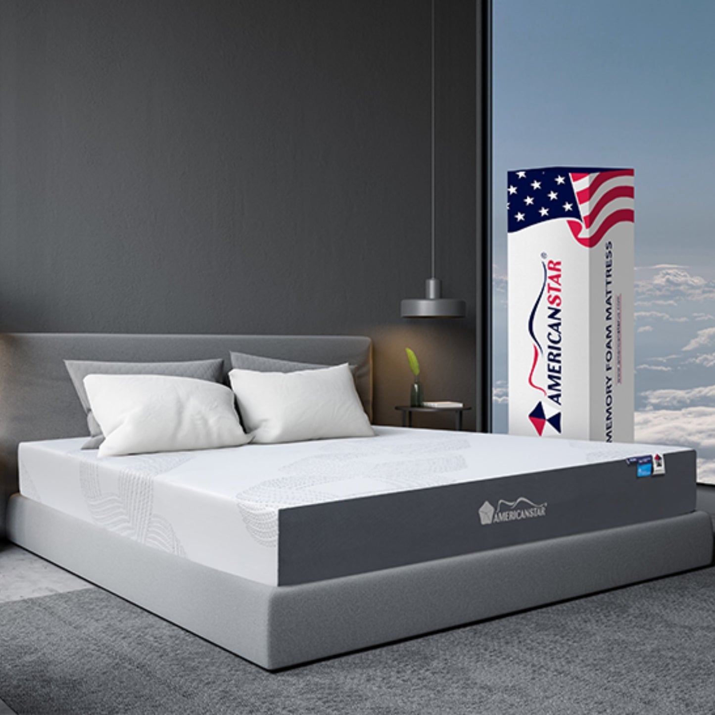 Capella 10" Full Mattress, Hole Punch Aero Gel Memory Foam with Plush Foam Core Support, Made in USA