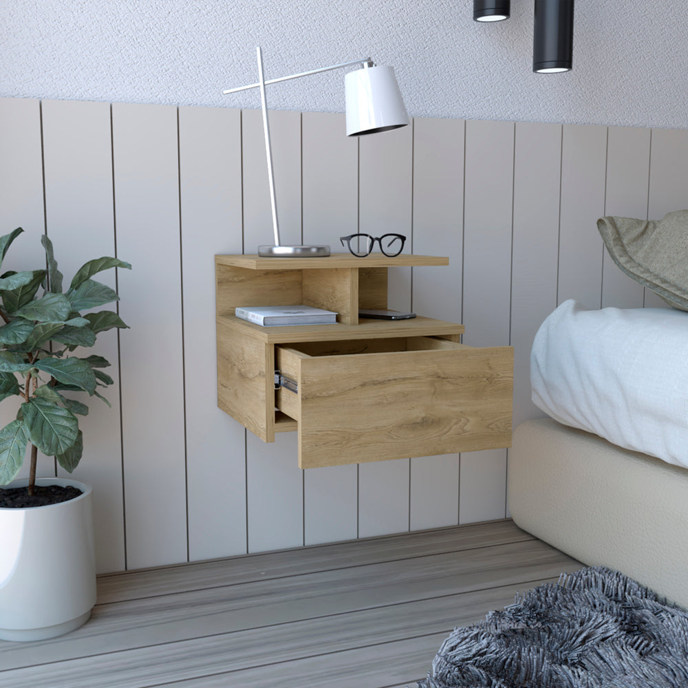 Floating Nightstand Flopini, One Drawer, Macadamia Finish