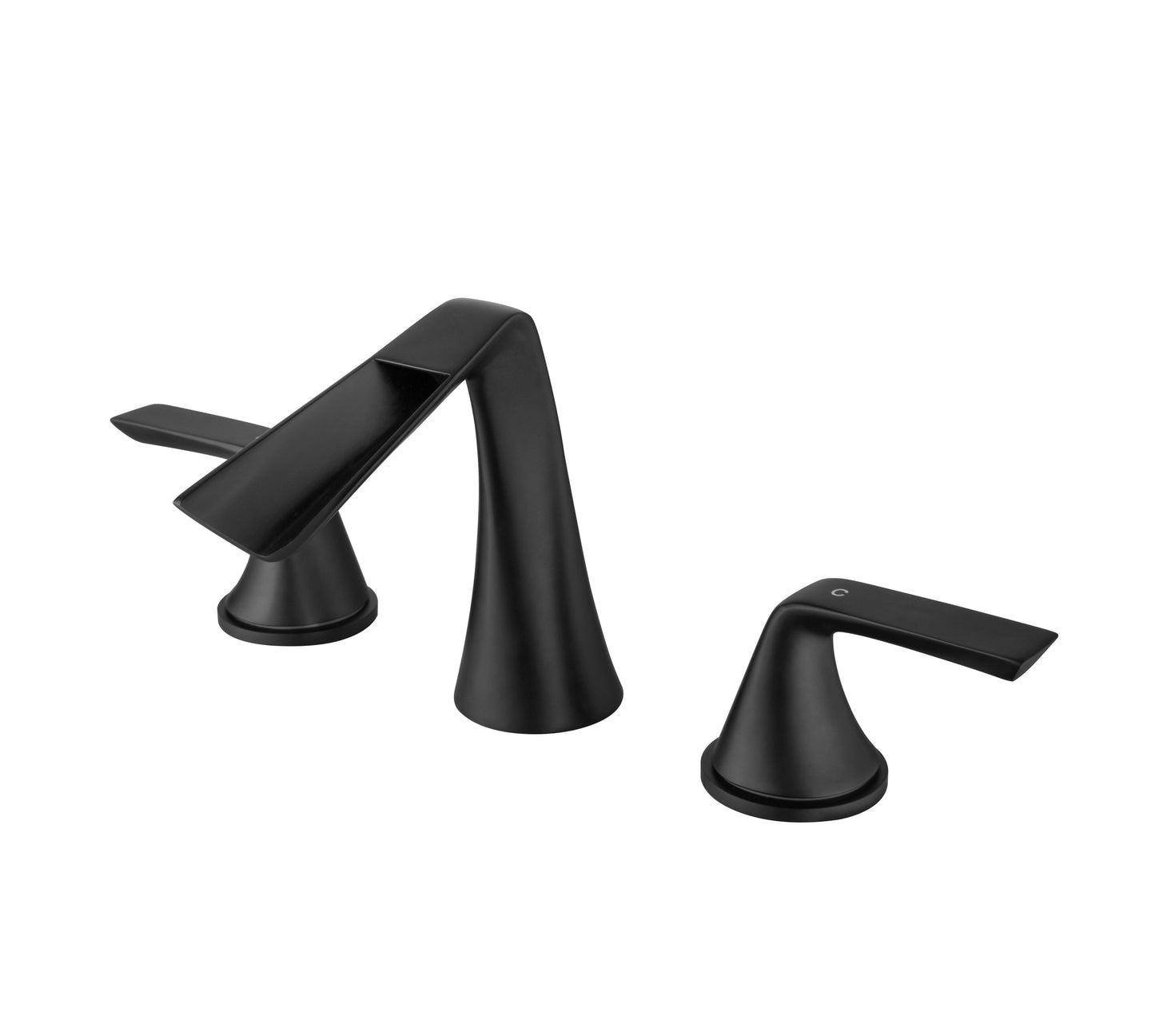 Matte Black Widespread Bathroom Faucet with Two Handles