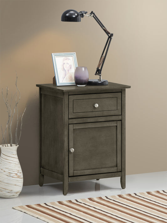 Izzy G1411-N-05 1 Drawer /1 Door Nightstand , Gray