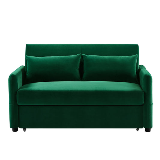 2033 Dark Green Convertible Sofa Chair Bed