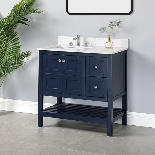 Manue 36" Single Bathroom Vanity Set-NAVY