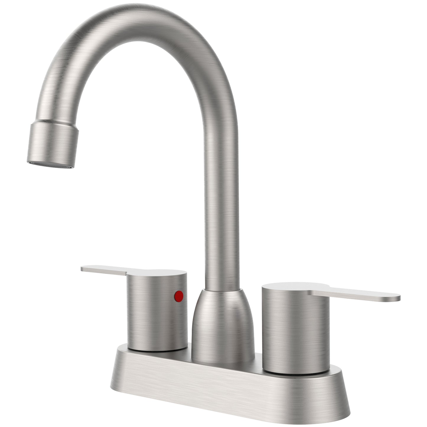 Modern Two-Handle Brushed Nickel Bathroom Sink Faucet for RV