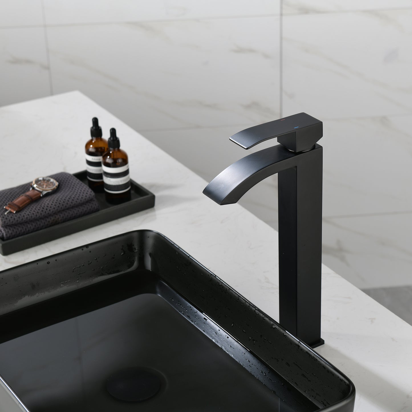 Sleek Modern Bathroom Brass Faucet