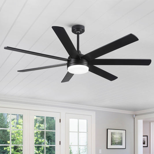 Rustic 72-Inch Ceiling Fan with Adjustable Plywood Blades for Dining Room