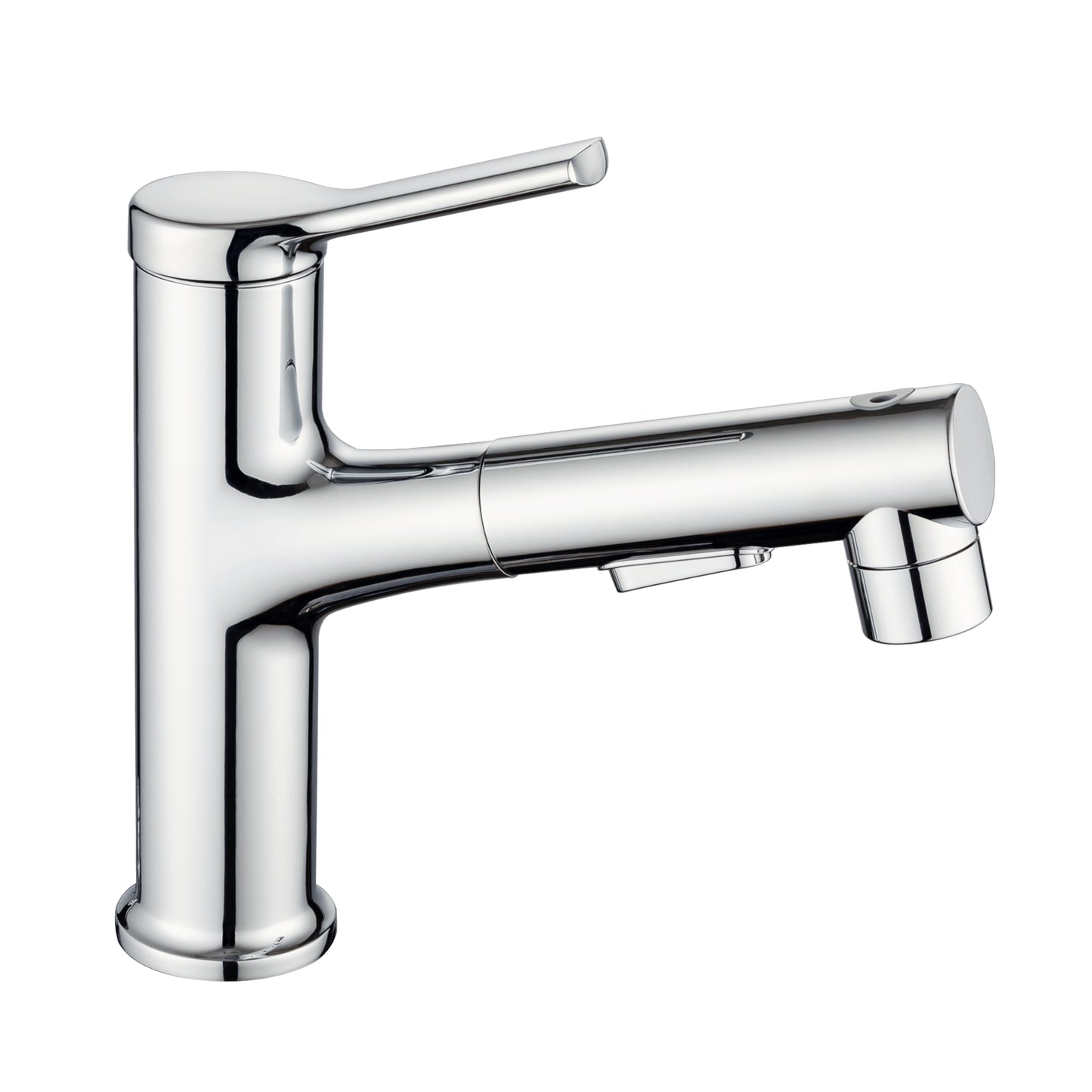 Modern Single Hole Bathroom Faucet with Dual Spray Modes and Pull Out Spout