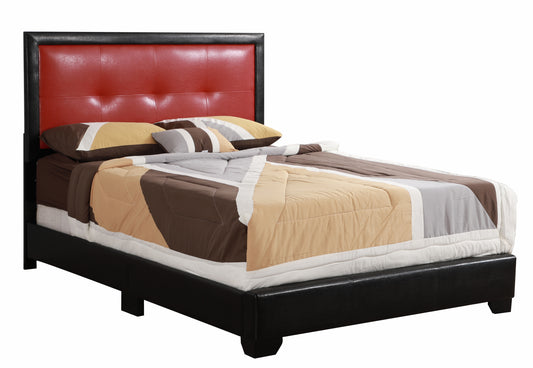 Panello G2589-QB-UP Queen  Bed , BLACK and RED