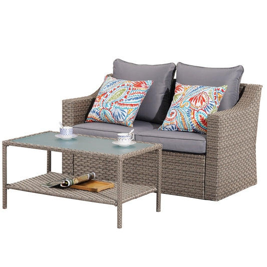 Elegant Rattan Outdoor Patio Coffee Table Set for Cozy Living Styles