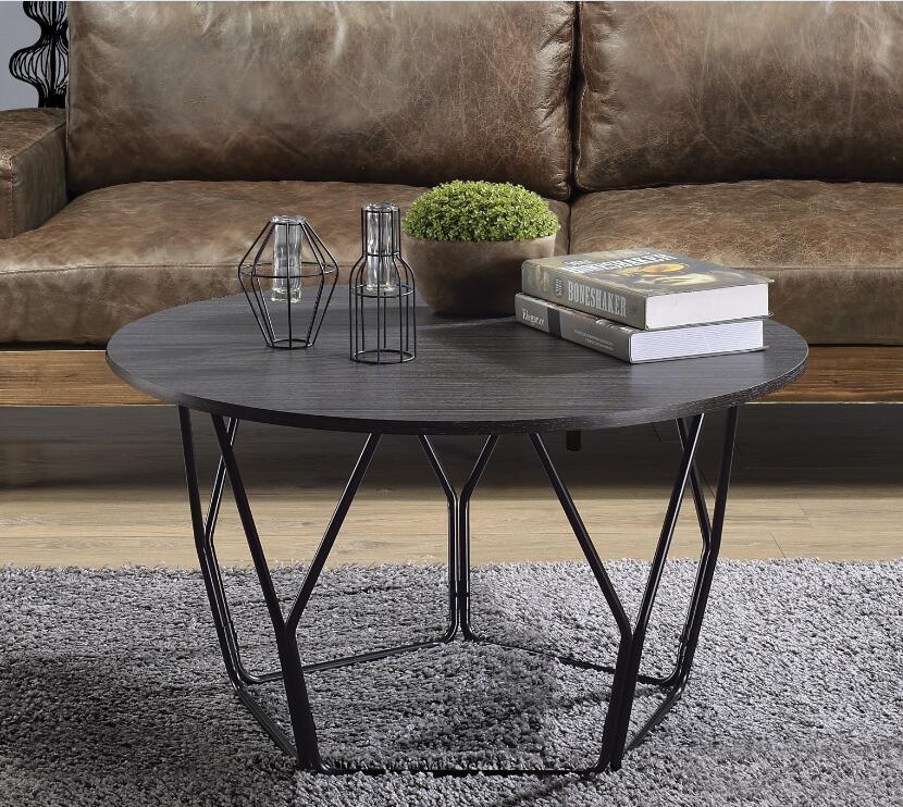 Sytira Coffee Table: Espresso & Black Drum Style