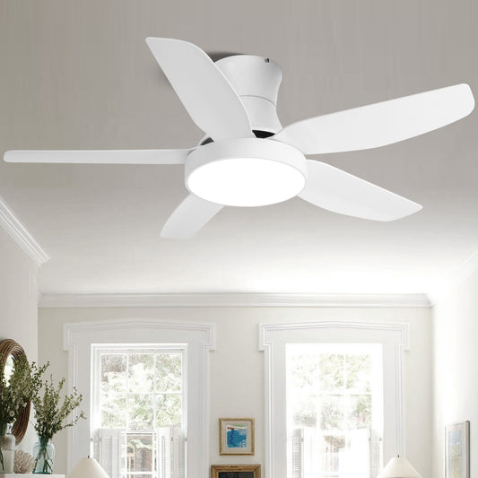 46 Inch LED Ceiling Fan with White Finish