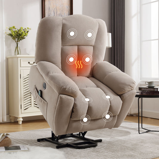 Recliner Chair for Seniors with Power Lift, Heat, and Massage