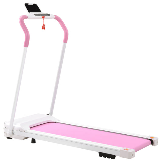 FYC Treadmill Folding Treadmill for Home Portable Electric Motorized Treadmill Running Exercise Machine Compact Treadmill for Home Gym Fitness Workout Walking, No Installation Required, White&Pink