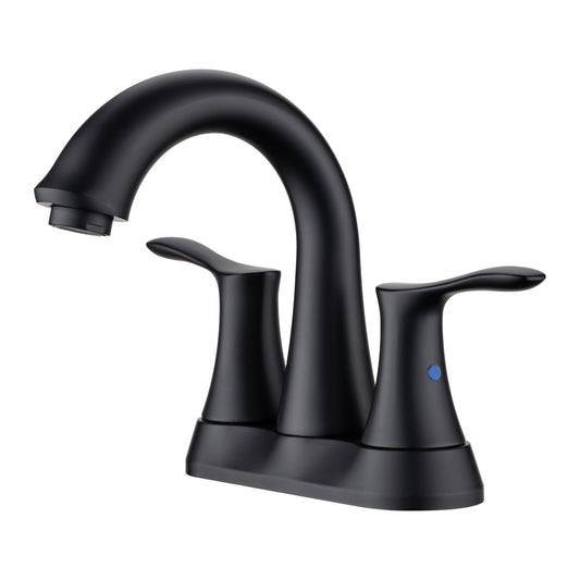 Sleek Matte Black Swivel Spout Bathroom Faucet with Pop-Up Drain