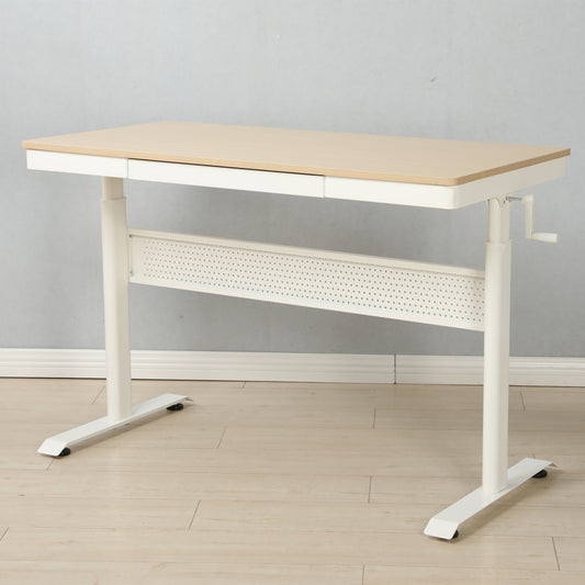 Maple Standing Desk with Adjustable Height and Storage Drawer - 48 x 24 Inches