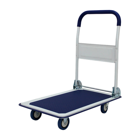 660 lbs. Capacity Platform Truck Hand Flatbed Cart Dolly Folding Moving Push Heavy Duty Rolling Cart in Blue