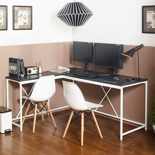 Olympus Wood and Metal L-Shaped Desk with Durable and Eco-Friendly Design