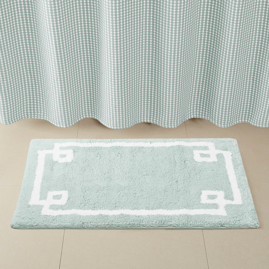 Madison Park Evan Luxury Cotton Bath Rug with Non-Skid Latex Backing