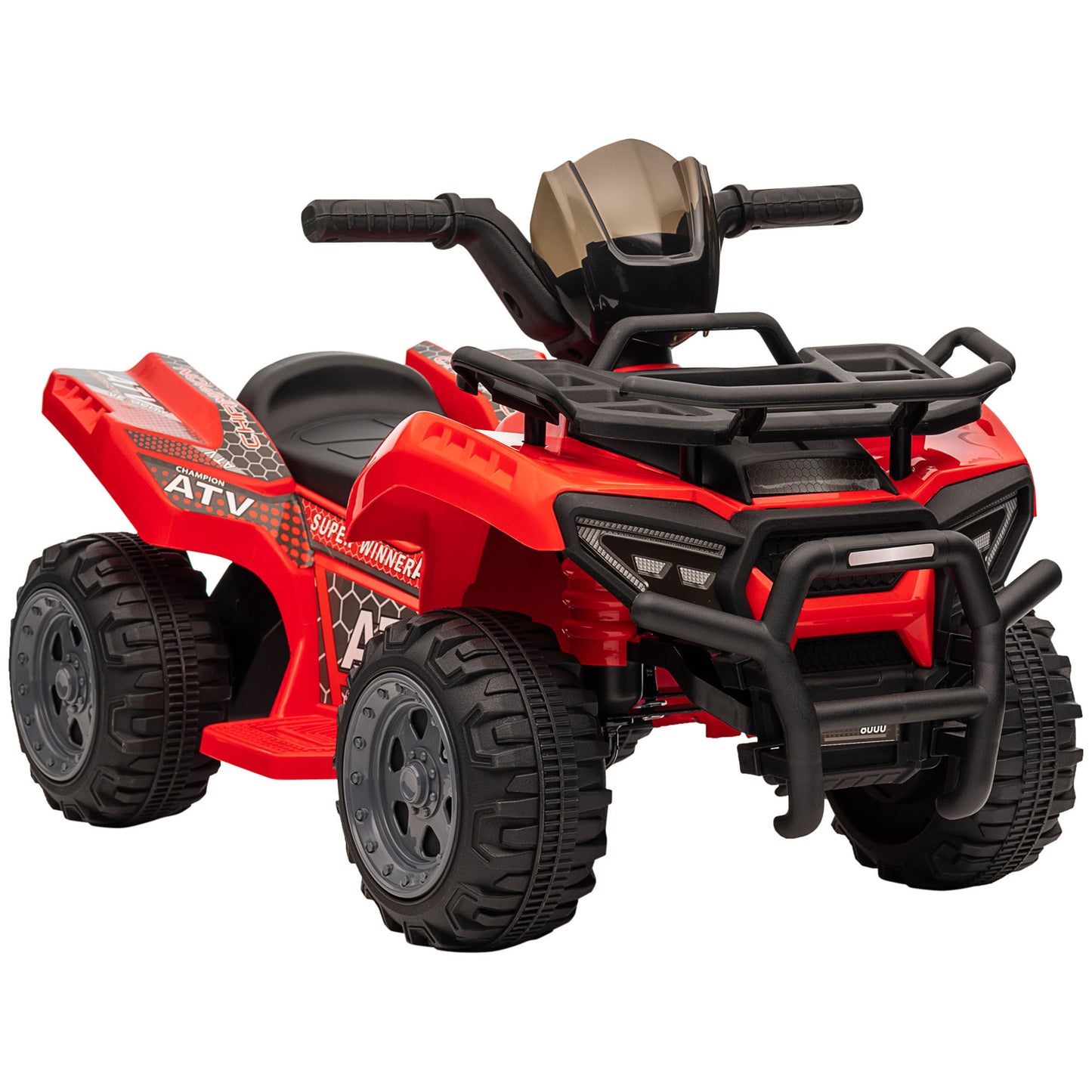 Kids Red 6V Battery Powered Ride-on ATV Four Wheeler Car with Music for 18-36 Months