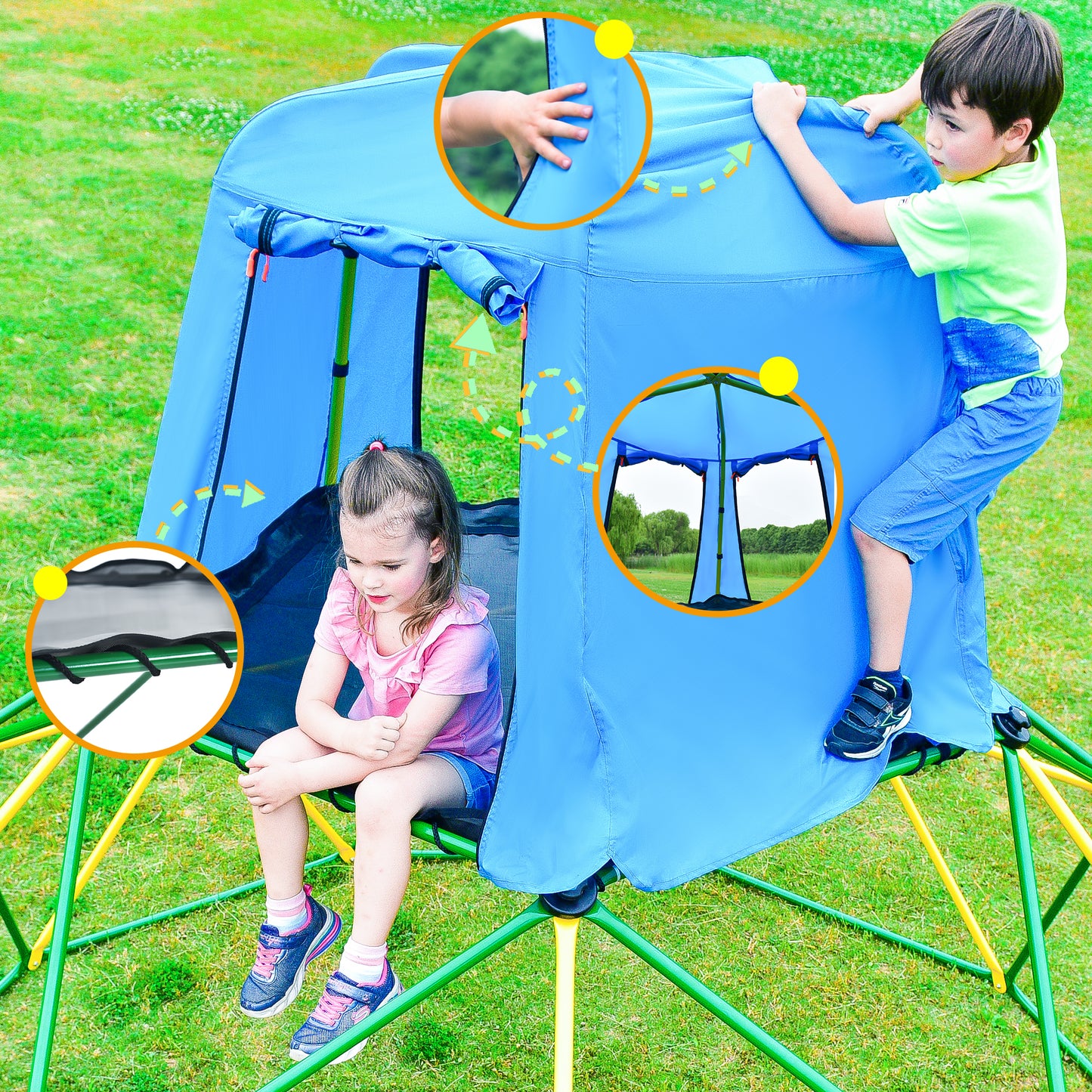 Children's 10ft Climbing Dome with Canopy and Playmat