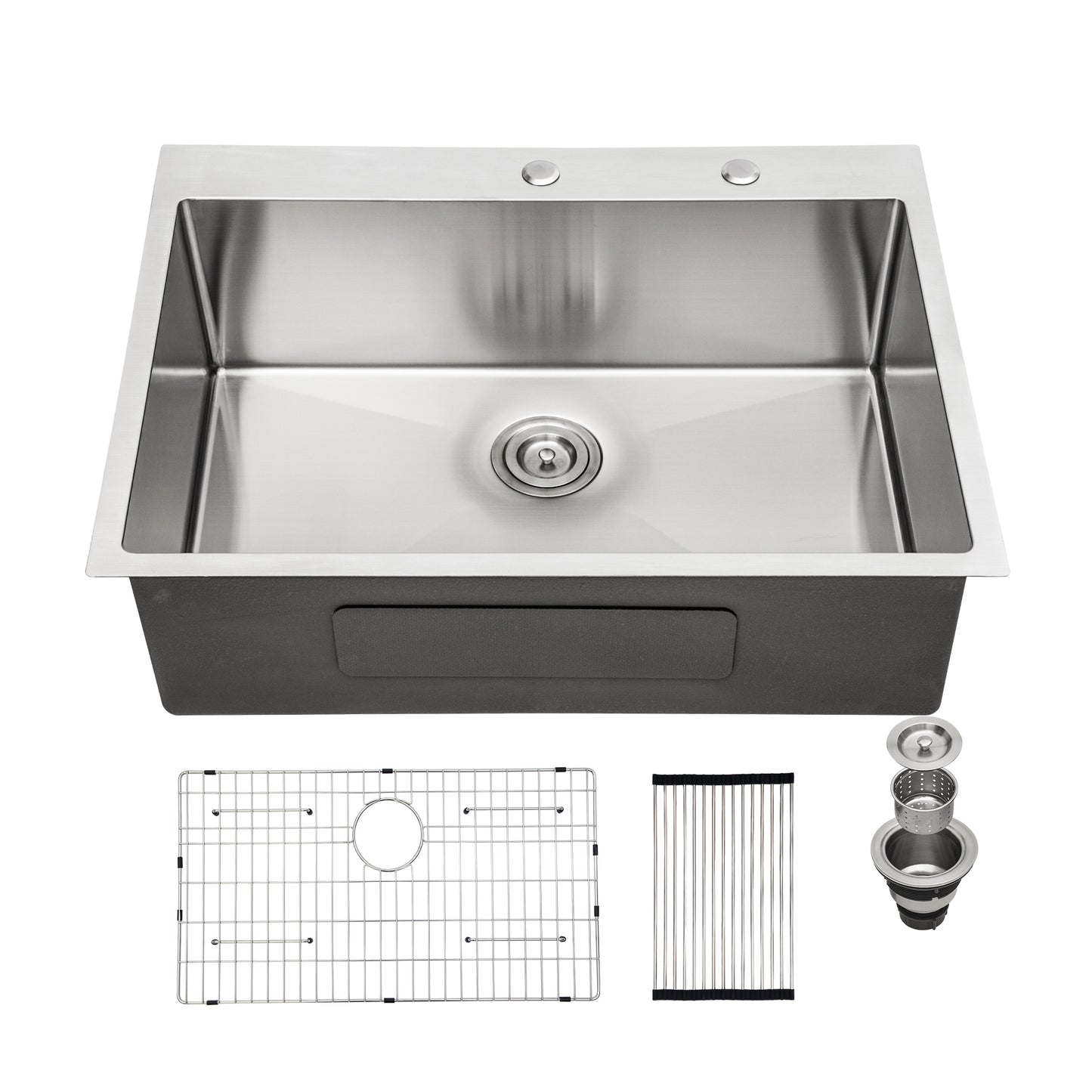 28x22x10 inch Stainless Steel Kitchen Sink Single Bowl with Topmount Design and Silent Operation