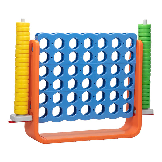 Giant 4-In-A-Row Game Set for All Ages, Orange and Blue