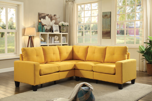 Newbury G470B-SC Sectional in Vibrant Yellow for Value-Priced Apartment Collection with Dacron Wrapped Foam and Pocketed Coils