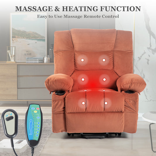 Comfort Plus Elderly Power Lift Recliner Chair with Heat and Massage