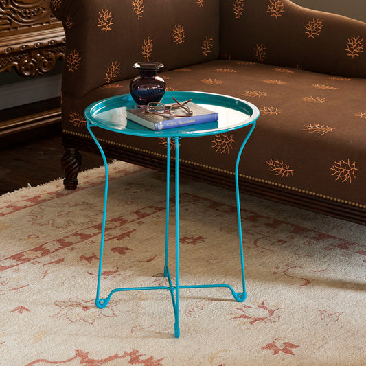 Atlantic Metal Tray Capri Breeze End Side Table for Indoor & Outdoor Use