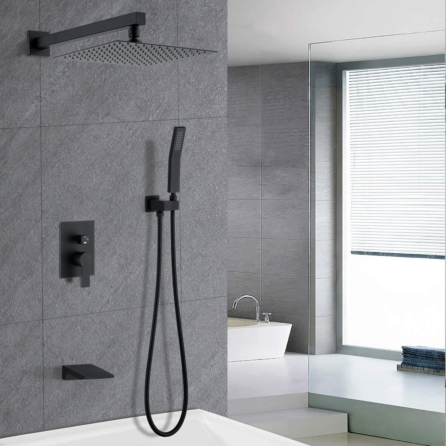 12-inch Luxury Shower System With Adjustable Handheld Shower Head