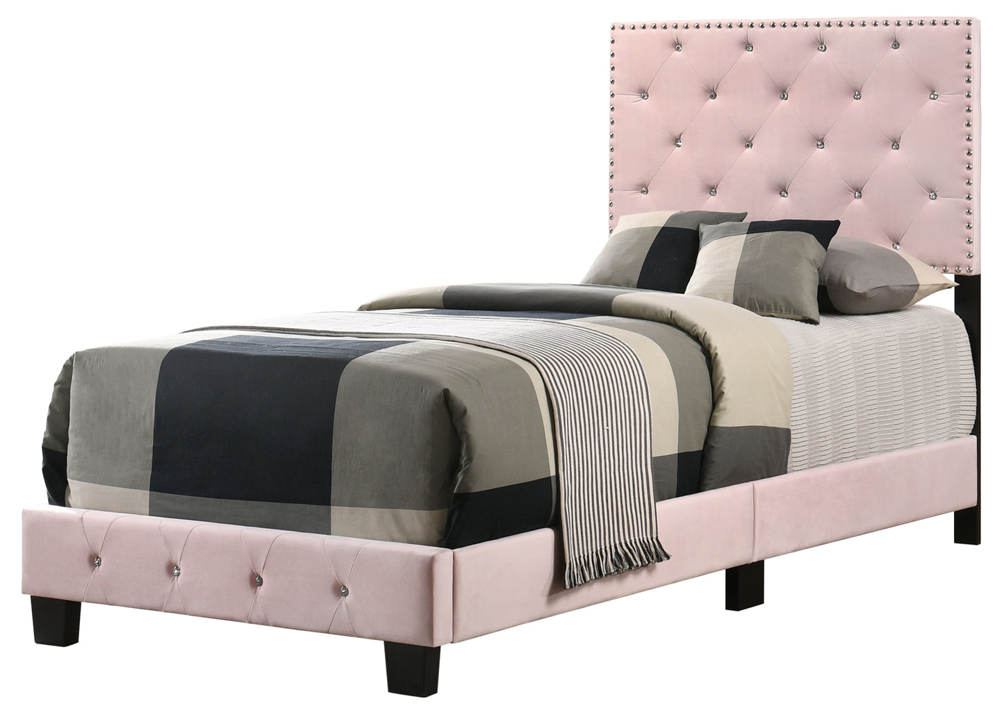 Suffolk G1406-TB-UP Twin Bed , PINK