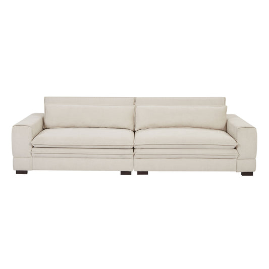 Mid-Century Sofa Couch Modern Upholstered Couch for Livingroom,Bedroom, Apartment, Home Office Beige