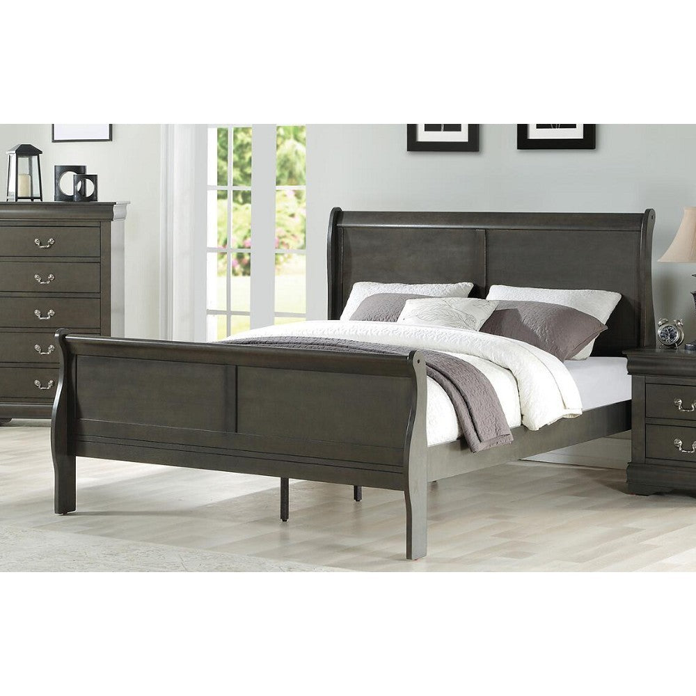 Louis Philippe Eastern King Bed in Dark Gray 26787EK