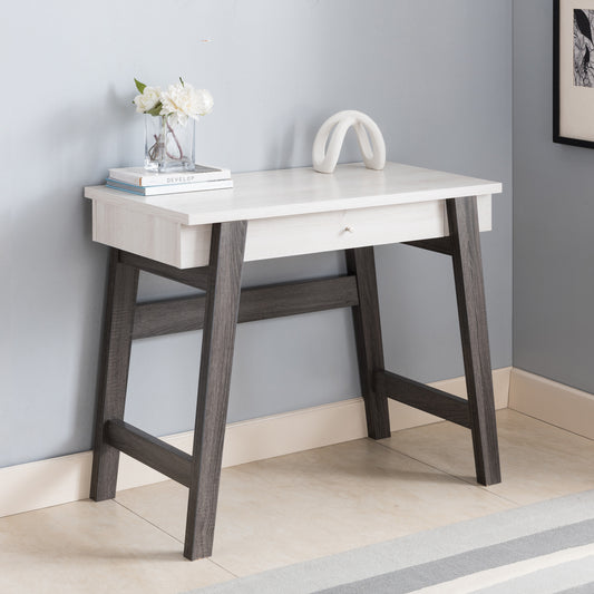 Elegant Distressed Grey and White Writing Desk