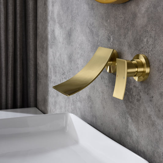 Elegant Wall-Mounted Waterfall Bathroom Faucet