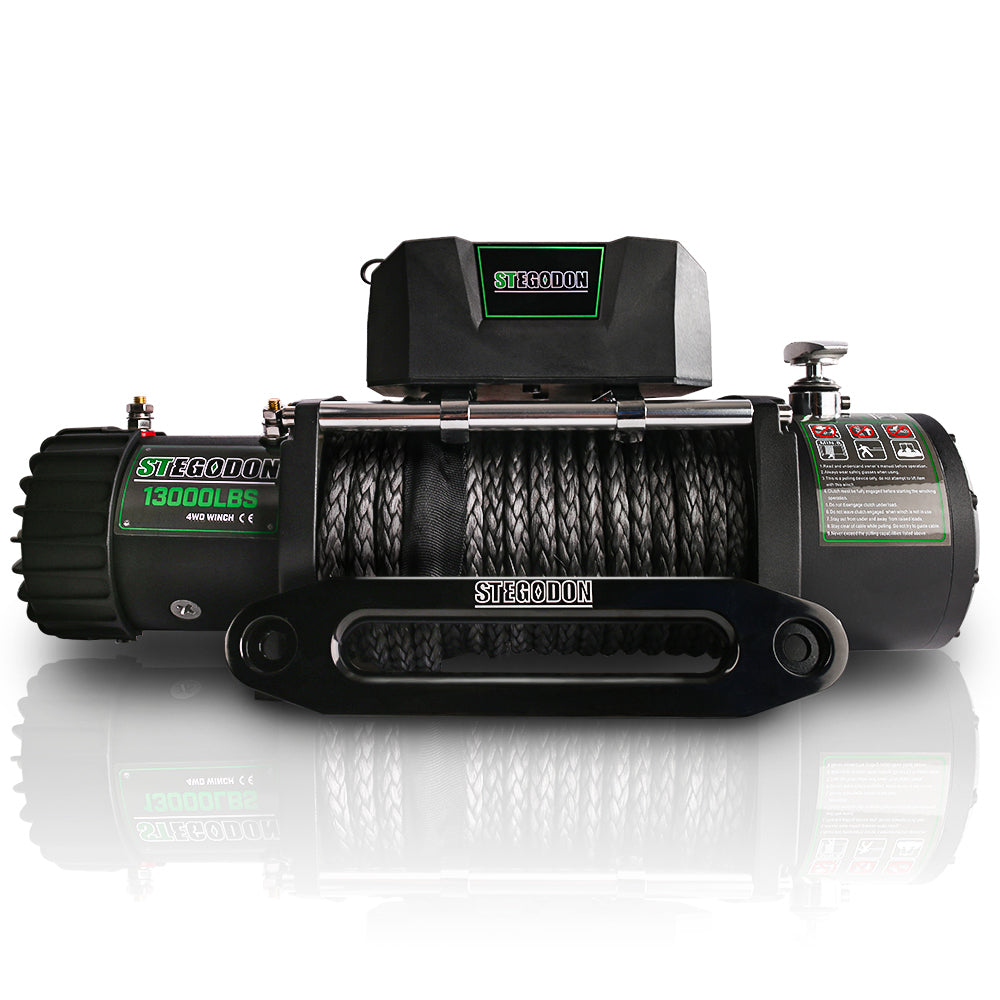 STEGODON 13000 LBS Electric Winch with Synthetic Rope and Dual Control Options