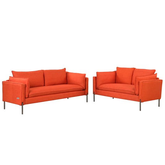 Modern 2-Piece Sofa Set with Loveseat and 3-Seat Couch