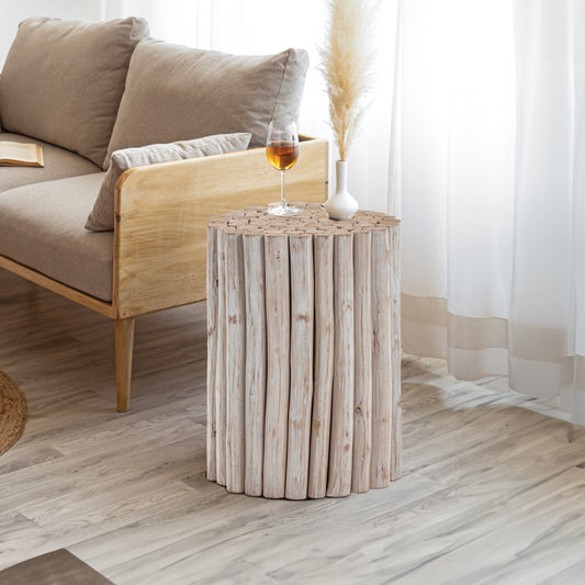 White Wood End Table ET1009-16