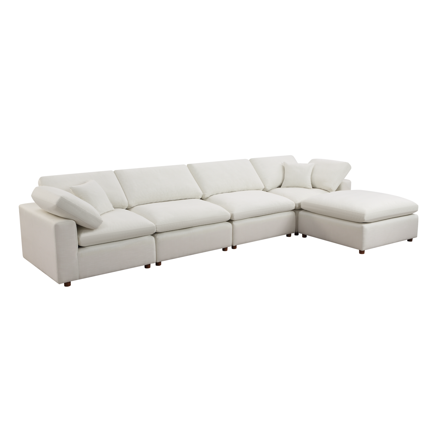 White Modular Sectional Sofa Set with Customizable Design