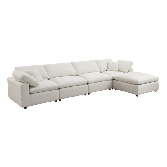 White Modular Sectional Sofa Set with Customizable Design