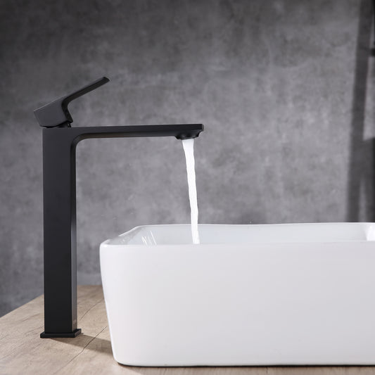 Upgrade Your Bathroom with Our Modern Matte Black Brass Faucet